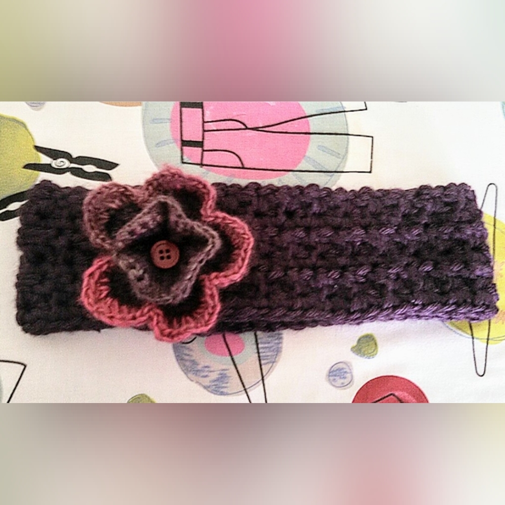 Handmade Crochet Headband Ear Warmer Spa Headban, Adult Size